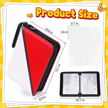 Load image into Gallery viewer, Card Binder – 9 Pocket Zipper Collection Album, Premium PU Holder, Double-Sided Display for 400 Cards, Includes 5 Hard Plastic Sleeves for Game Cards, Sports Cards