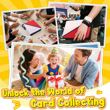 Load image into Gallery viewer, Card Binder – 4 Pocket Zipper Collection Album, Premium PU Holder, Double-Sided Display for 400 Cards, Includes 5 Hard Plastic Sleeves for Game Cards, Sports Cards