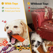 Load image into Gallery viewer, Luxury Dog Chew Toys for Small to Medium Aggressive Chewers - 12 Pack Tough Dog Toys for Medium Breed with Heavy Dog Rope Toys, Interactive Rope Puppy Teething Toys, Squeaky Dog Chew Toys
