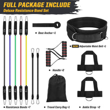Load image into Gallery viewer, Exercise Resistance Band Set- 14 Pcs Workout Fitness Bands
