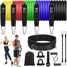 Load image into Gallery viewer, Exercise Resistance Band Set- 14 Pcs Workout Fitness Bands