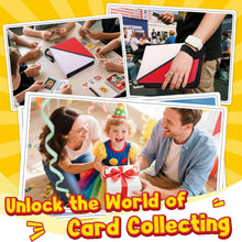 Load image into Gallery viewer, Card Binder – 9 Pocket Zipper Collection Album, Premium PU Holder, Double-Sided Display for 400 Cards, Includes 5 Hard Plastic Sleeves for Game Cards, Sports Cards
