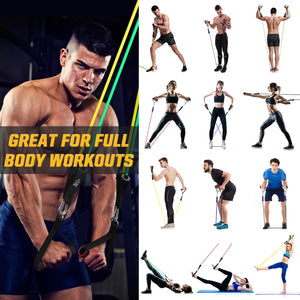 Exercise Resistance Band Set- 14 Pcs Workout Fitness Bands