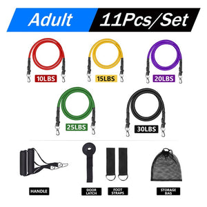 Fitness Rubber Resistance Elastic Bands Set