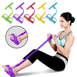 4 Tube Fitness Resistance Bands Workout Latex Pedal Elastic Bands